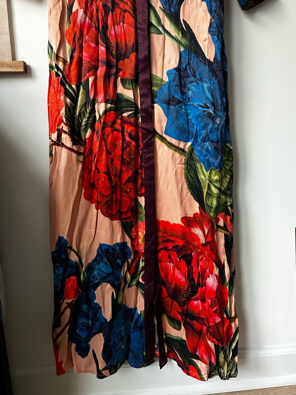 NWT Bl^nk Anthropologie Floral Midi Button Shirt Dress Sleeves Multi Petite S - Picture 6 of 13